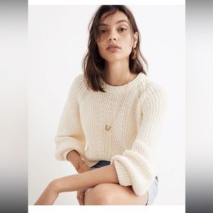 NWT Madewell Ballon Sleeve Pullover In cream size XS